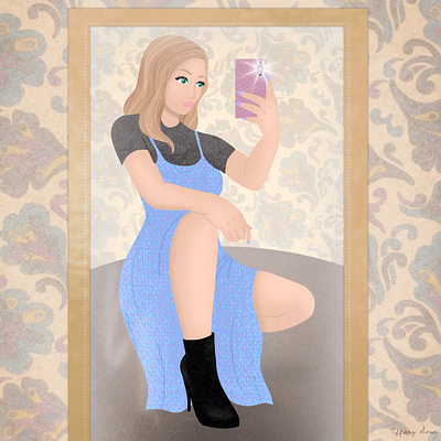 Mirror Selfie character digital art drawing fashion feminine illustration photoshop art procreate