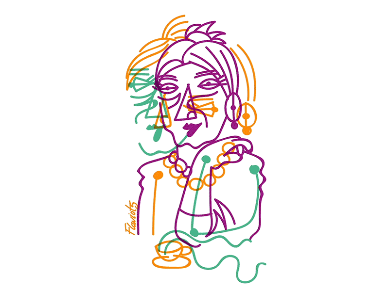 One coffee and a lot of talking after effects coffee coffee shop digital hand drawn illustration illustrator motion motion graphics paralax person portrait sketch woman