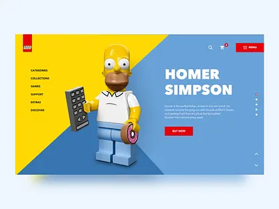 Homer Simpson concept lego creativity daily donut donuts e commerce geometric design homepage illustration landing page lego legos minimal simpsons typography ui ux vector web