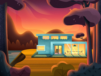 林间小屋 illustration 适量场景