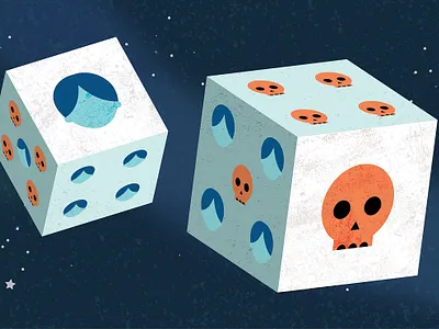 Ethics chance choice death dice editorial ethics illustration life philosophy skull space