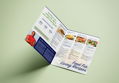 Food For Living ―Insert bifold brochure corporate cover digital flyer food gastronomy graphic design indesign