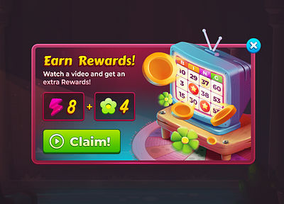 Earn Rewards! bingo cartoon colorful design dribbble games illustration mobilegames ui wixot