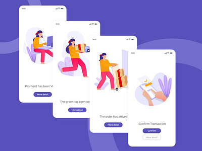 Order Process Notification app application design notification onlineshop orders process step ui
