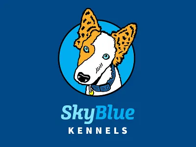 Sky Blue Kennels Logo design dog dog illustration dog logo doggy dogs icons illustration logo pet pet care pets