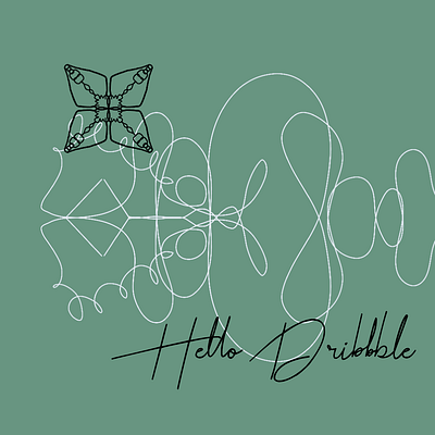 Helllo Dribbble design firstshot illustration minimal procreate vector