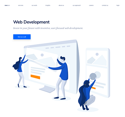 Web Development Illustration building illustration ui design web design web development website design website header