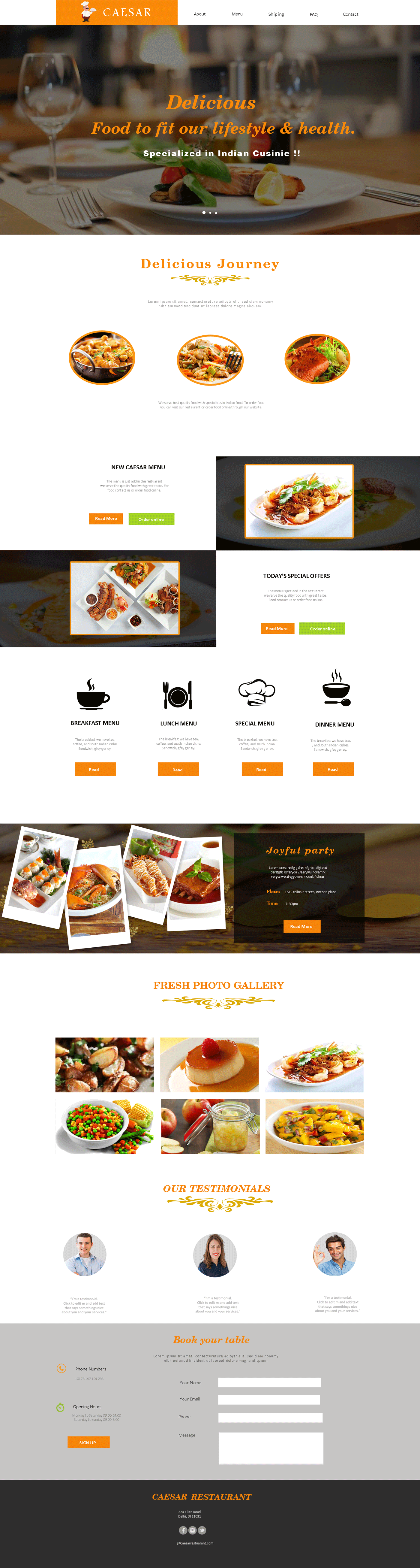 Restaurants Template branding graphic design photoshop ui ux design ux