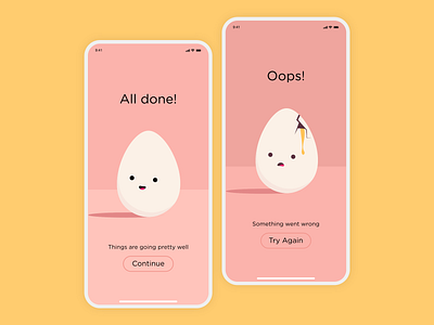 Flash Message - Daily UI 011 app app design broken cracked cute daily ui 011 dailyui egg happy illustration sad smile ui