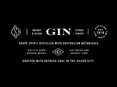 Outback Gin alcohol black and white branding gin logo sprits