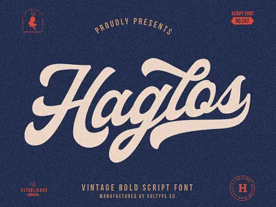 Haglos Font bold font bold script font font design free font free fonts lettering lettering artist lettering logo logotype retro retro font script script font typeface vintage vintage logo
