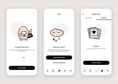 UI/Illustration for fashion brand App app branding design icon illustration minimal ui