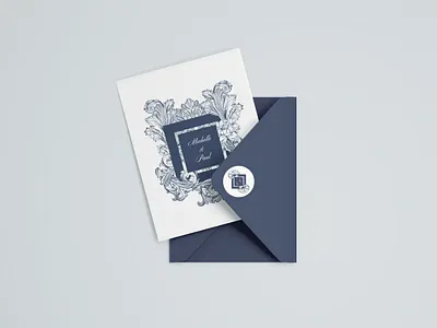 Wedding Invite with Envelope design illustration invite print design stationery
