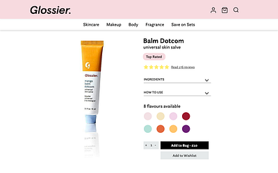 Glossier Redesign Concept branding calltoaction dailyui dailyui012 dailyuichallenge design ecommerce design information architecture ui uidesign ux uxdesign