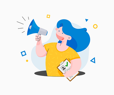 Proper Advertisement advertise advertising colors communication cool illustration megaphone minimal permission personal data scream shout shouting talking vector