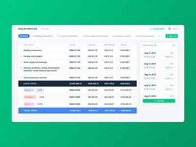 Summary table building dashboard table tabs ux uxui