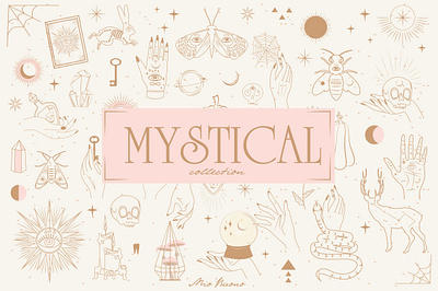 Mystical Collection art background beauty clipart design illustration magician minimal minimalist mystic mystic illustrations mystic items mystical mystical collection mystical illustrations pattern patterns print seamless patterns vector