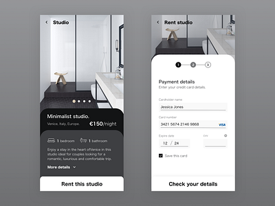 Credit card checkout android app app design credit card checkout creditcard minimalist pay rental samsung ui uidesing