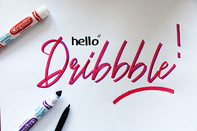 Hello Dribbble ! art crayola first shot france illustration shot typography