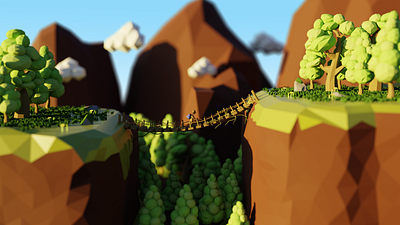 Low Poly Adventure #3 3d 3d art blender design editorial game art illustration kids low poly render