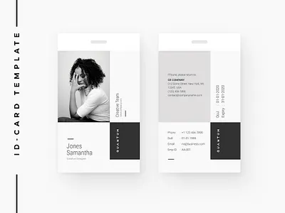 Creative ID Card abstract badge brand business card design employee feminine id id card id card design minimal office stationary stationery template