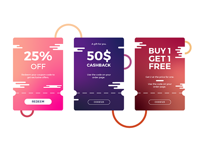 Voucher design templates for the web. banner design branding card card design creative design flatdesign gradient graphic design illustrator cc simple design typography vector