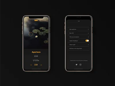 Light meter app app camera camera app design flat iphone app iphone x mockup ui ux