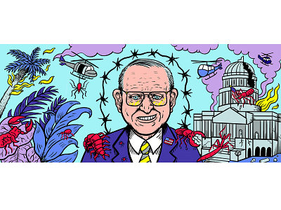 Art Jones for Love and Radio cartoon colorful digital art drawing editorial illustration love and radio podcast portrait