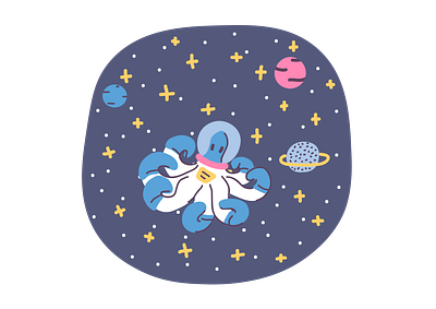 Astronaut is octopus adobe illustrator art astronaut illustration octopus pluto space vector vector illustration