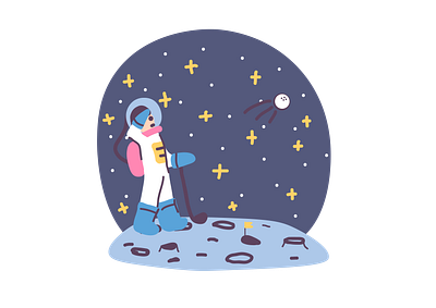 Astronaut is golfer adobe illustrator art astronaut golfer illustration pluto space vector vector illustration