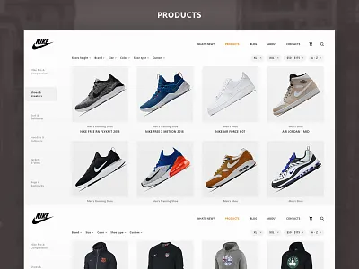 Nike - Online Store Concept air airmax jordan nike online shop onlinestore product list products shoes sneakers
