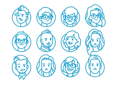 Salesforce SLDS Team Portraits illustration lightning design system line art portraits salesforce slds team