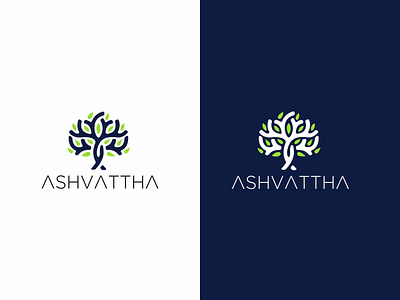 Ashvattha Logo artist branding clean colors concept art creative design design illustration logo minimal tree typography