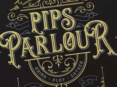 Pips Parlour branding design flourishes logo type vintage