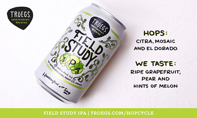 Tröegs Field Study IPA beer beer design brewery brewery branding design lettering packaging troegs