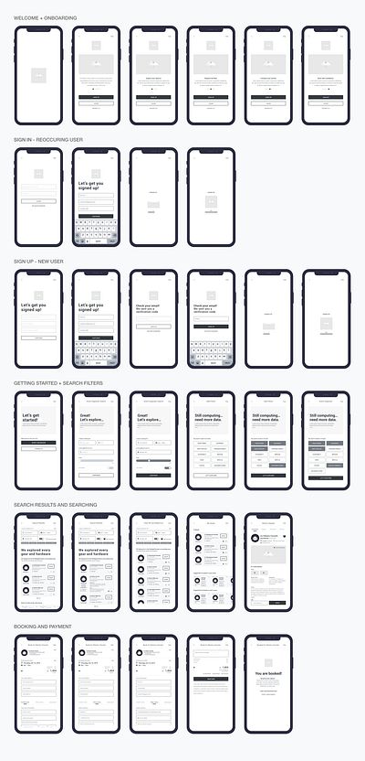 DJborg Low-fidelity wireframes