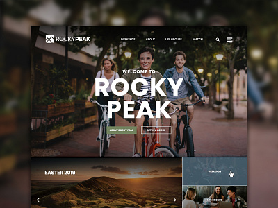 Church at Rocky Peak church graphic design homepage modern plainjoe rocky typogaphy ui ux visual design website xd design