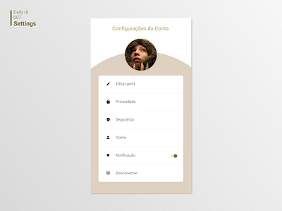 Daily UI 007 Settings daily ui 007 dailyui dailyui007 daliy ui design settings settings page ui