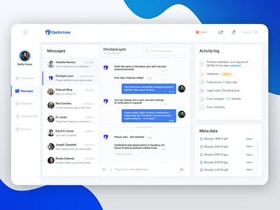 ChatFortress – Messages app clean clear design desktop interface light messages ui uiux ux