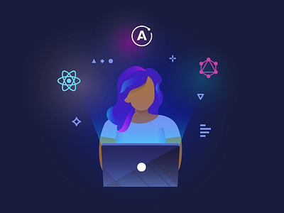 Engineer Website Illustration coding developer engineer graphql illustration java laptop react vector