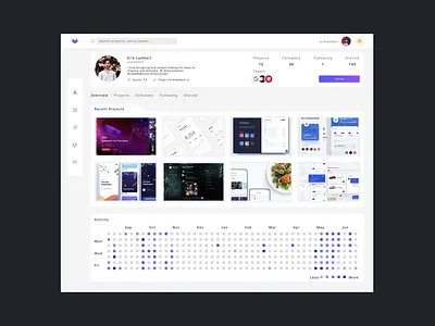 Profile Light and Dark mode clean cloud dashboad design minimal profile ui web app