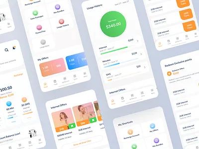 Mobile App Design Concept app app design application color company data design minimal mobile mobile app mobile design mockup modern offers operator packages ui ux