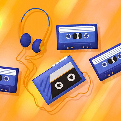 Mixtapes design illustration illustrator mixtape motion design motion graphics music tape tapes vector