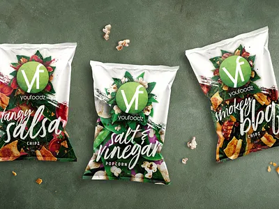 Youfoodz Chipz & Popcorn Packaging branding design packaging typography
