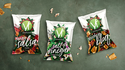 Youfoodz Chipz & Popcorn Packaging branding design packaging typography