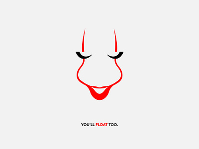 Pennywise the dancing clown. clown design horror illustration minimalism minimalistic movie movie poster movie posters pennywise pennywise the clown vector