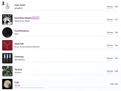 Updated tracklist app interaction music spotify tracklist ui web app