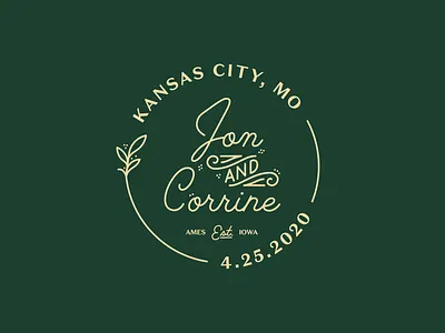 Jon & Corrine Wedding Badge badge type typogaphy wedding