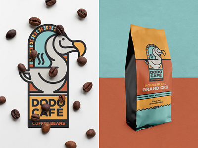 Dodo Café House Blend branding branding agency cafe caffeine coffee coffee beans coffee packaging colors design dodo graphic design illustration illustrator line art line illustration line logo logo mauritius minimal tropical