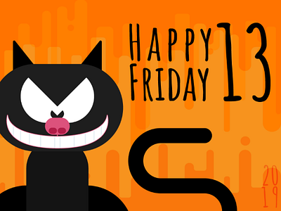 Friday the 13th cat friday the 13th illustration vector